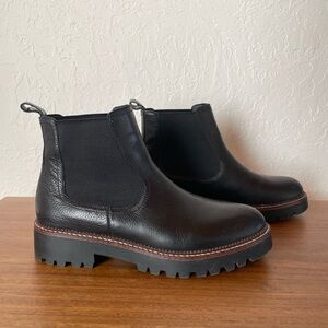 Caslon Miller Water Resistant Lug Chelsea Black Ankle Boots